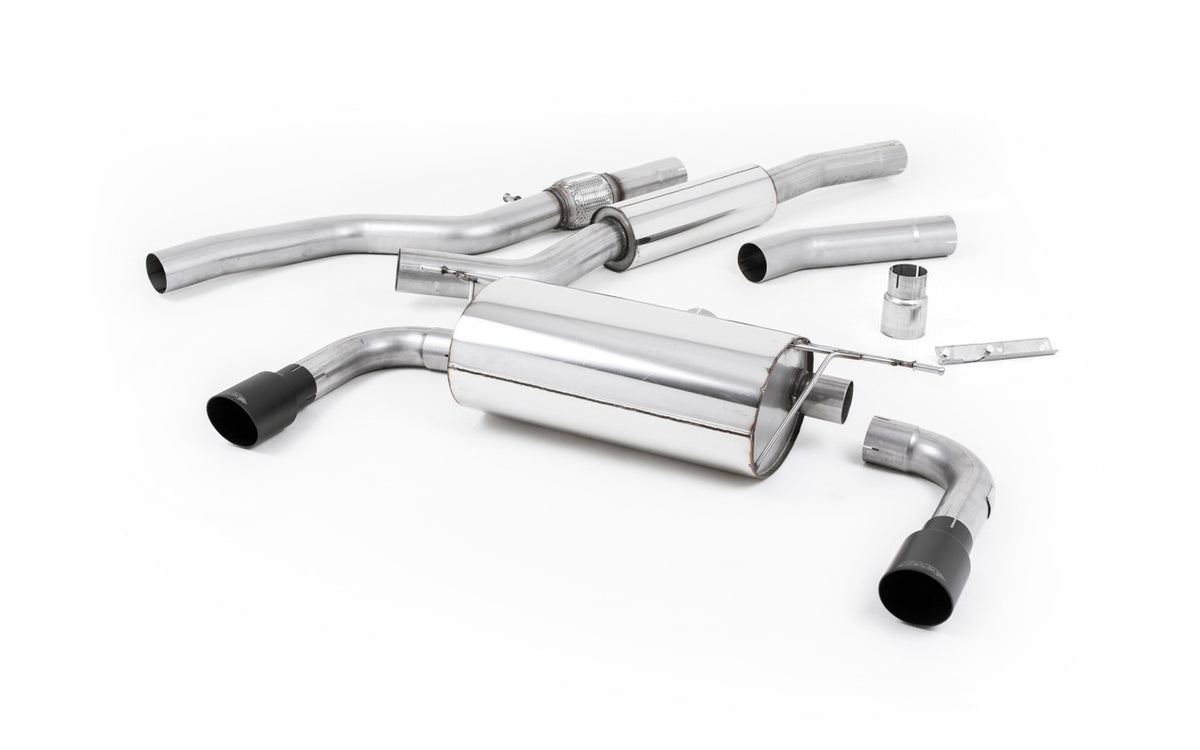 BMW 4 Series F32 428i Manual - Resonated (Quieter) Cat-Back Exhaust System with Cerakote Black Trims (For 435i M Sport Valance)