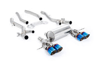 BMW G8X M3/M4 - OPF/GPF Back with Centre Resonator Bypass System with GT-115 Burnt/Blue Titanium Trims