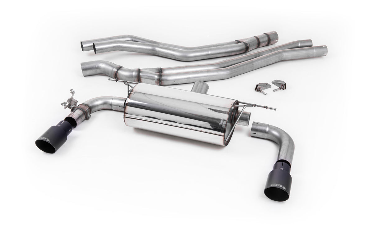 Non-Resonated (Louder) Race Cat-Back Exhaust System with Cerakote Black GT-90 Trims