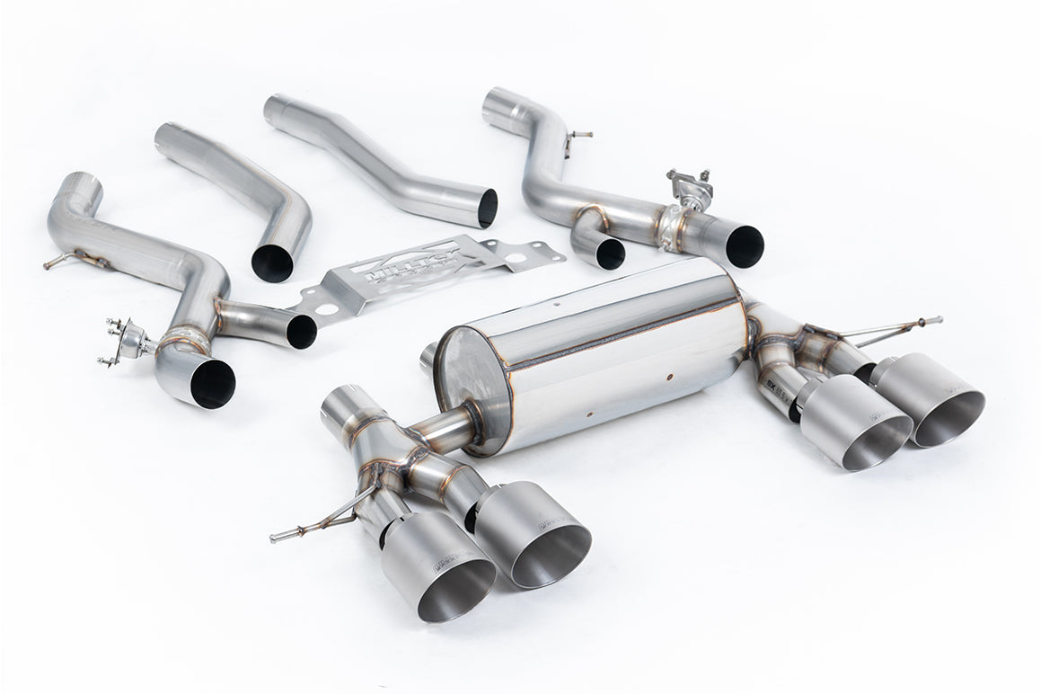 BMW G87 M2 - OPF/GPF Back with Centre Resonator Bypass &amp; GT-115 Brushed Titanium Trims