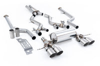 BMW G87 M2 - Cat-Back Resonated, Including Resonated 3" GPF Bypass - with GT-115 Brushed Titanium Trims