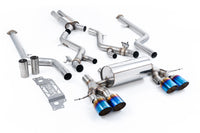 BMW G87 M2 - Cat-Back Resonated, Including Resonated 3" GPF Bypass - with GT-115 Burnt/Blue Titanium Trims