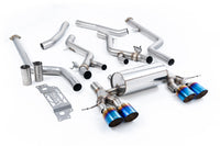 BMW G87 M2 - Non Resonated Cat-Back with GT-115 Burnt/Blue Titanium Trims (Removes Secondary Cats)
