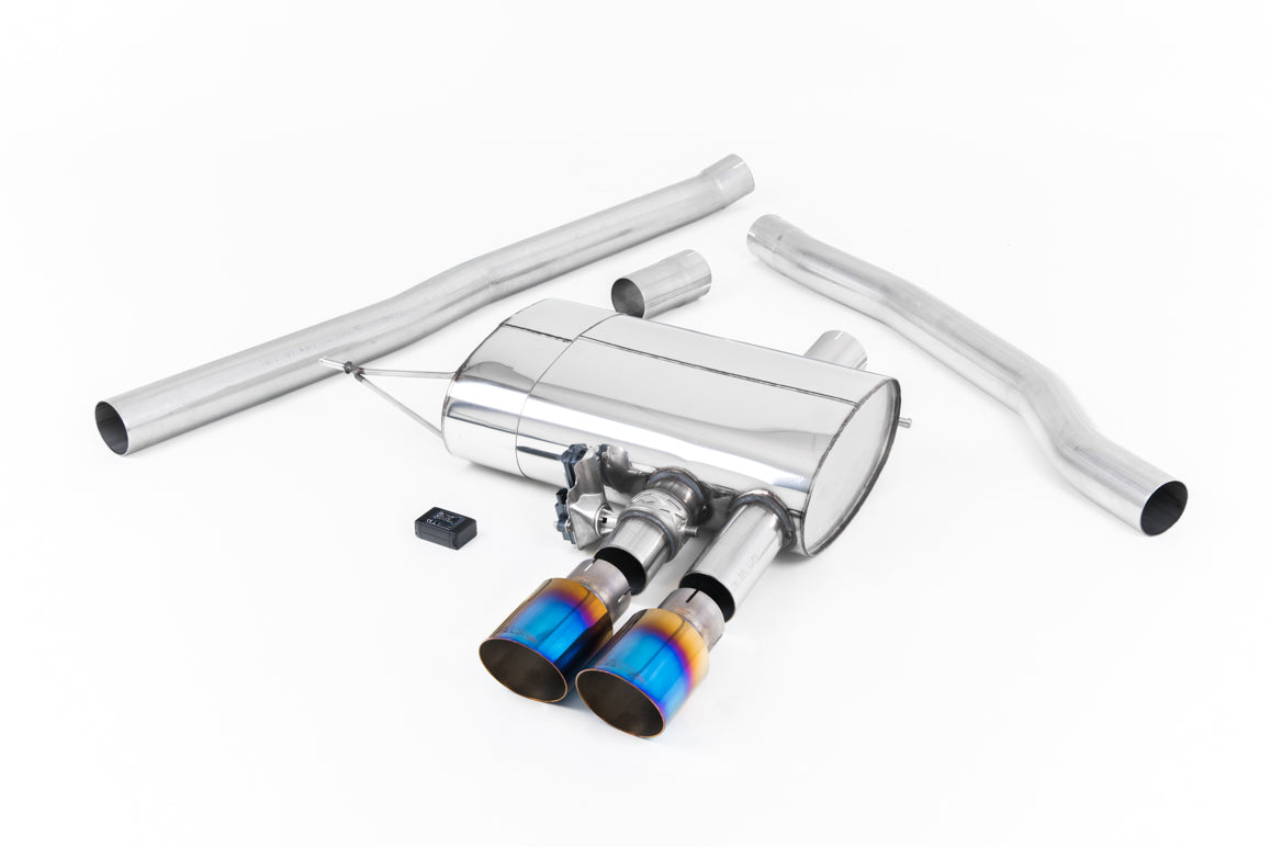 Mini Cooper S F56 - Valved &amp; Non-Resonated (Louder) Cat-Back Exhaust System with Burnt Titanium Tips