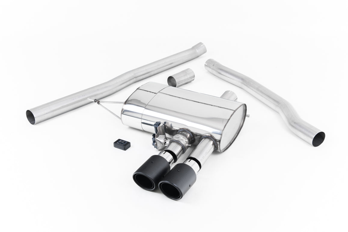 Mini Cooper S F56 - Valved &amp; Non-Resonated (Louder) Cat-Back Exhaust System with Carbon Fibre Tips