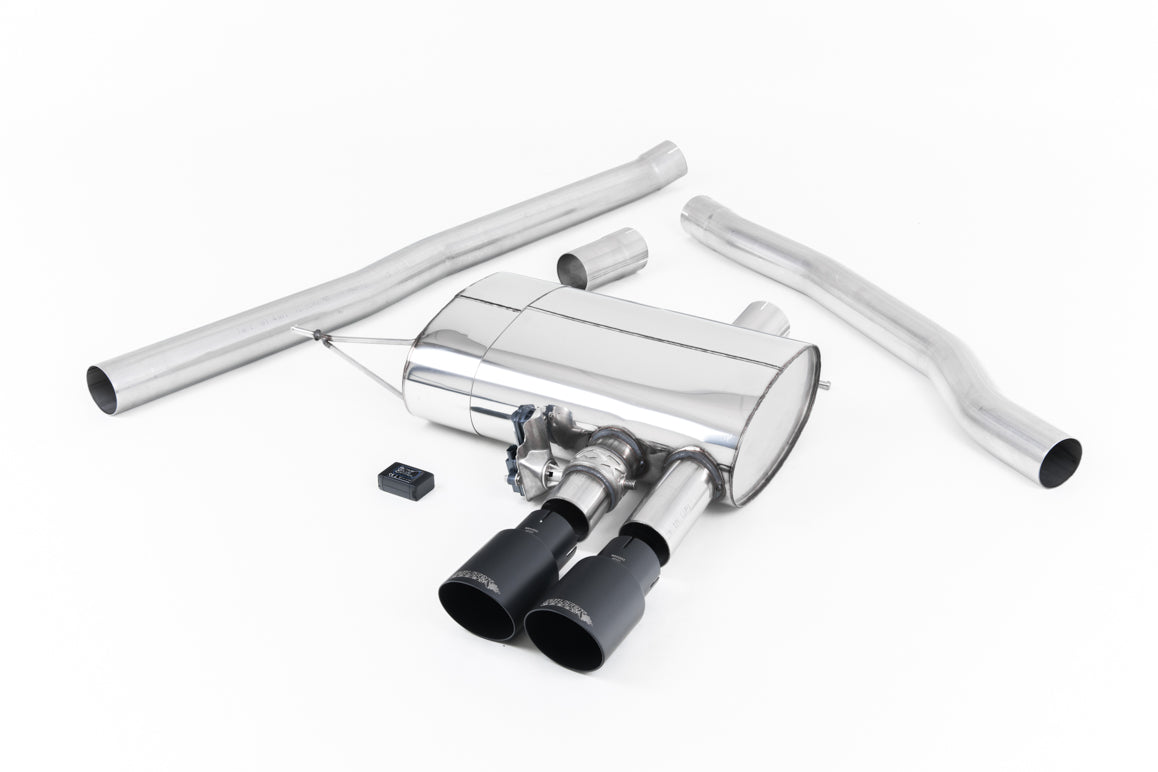 Mini Cooper S F56 - Valved &amp; Non-Resonated (Louder) Cat-Back Exhaust System with Cerakote Black Tips