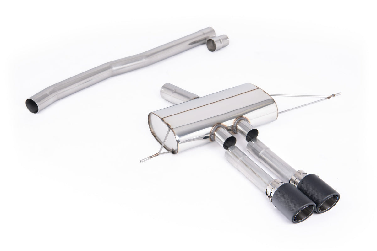 Non-Resonated (louder) OPF/GPF Back System Including Milltek Design Sport Diffuser Overlay - with Carbon Tips